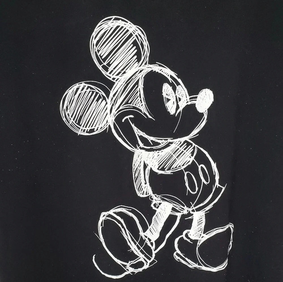 Disney Black and White Mickey Mouse Graphic Short Sleeve Tee - Picture 2 of 6